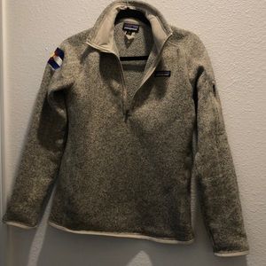 Better Sweater 1/4 quarter zip Patagonia womens size medium camel tan cream